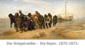 Die Wolgatreidler - Ilia Repin. 1870-1873.